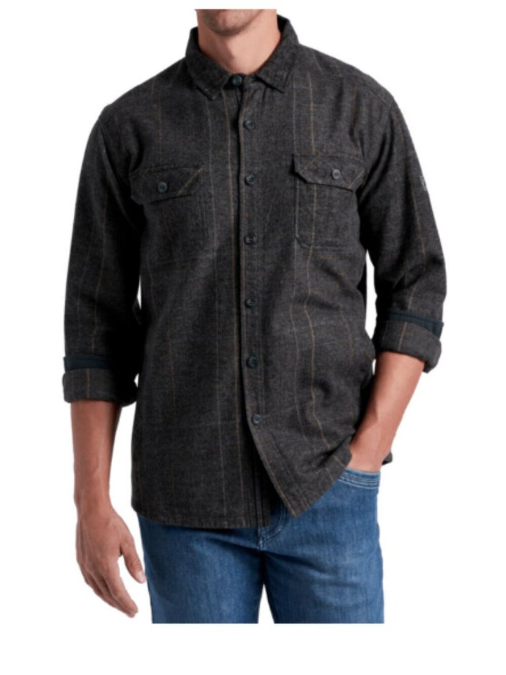 Kuhl Men's XL Deviatr Shirt-Jac Shirt Jacket Black NWT Plaid Flannel Pockets - Picture 9 of 10